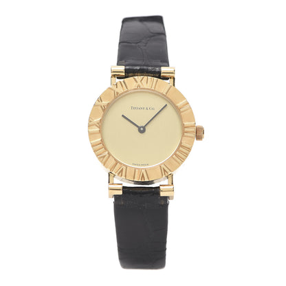 Tiffany 18K Yellow Gold Alligator 24mm Atlas Quartz Watch Gold 1 of 6