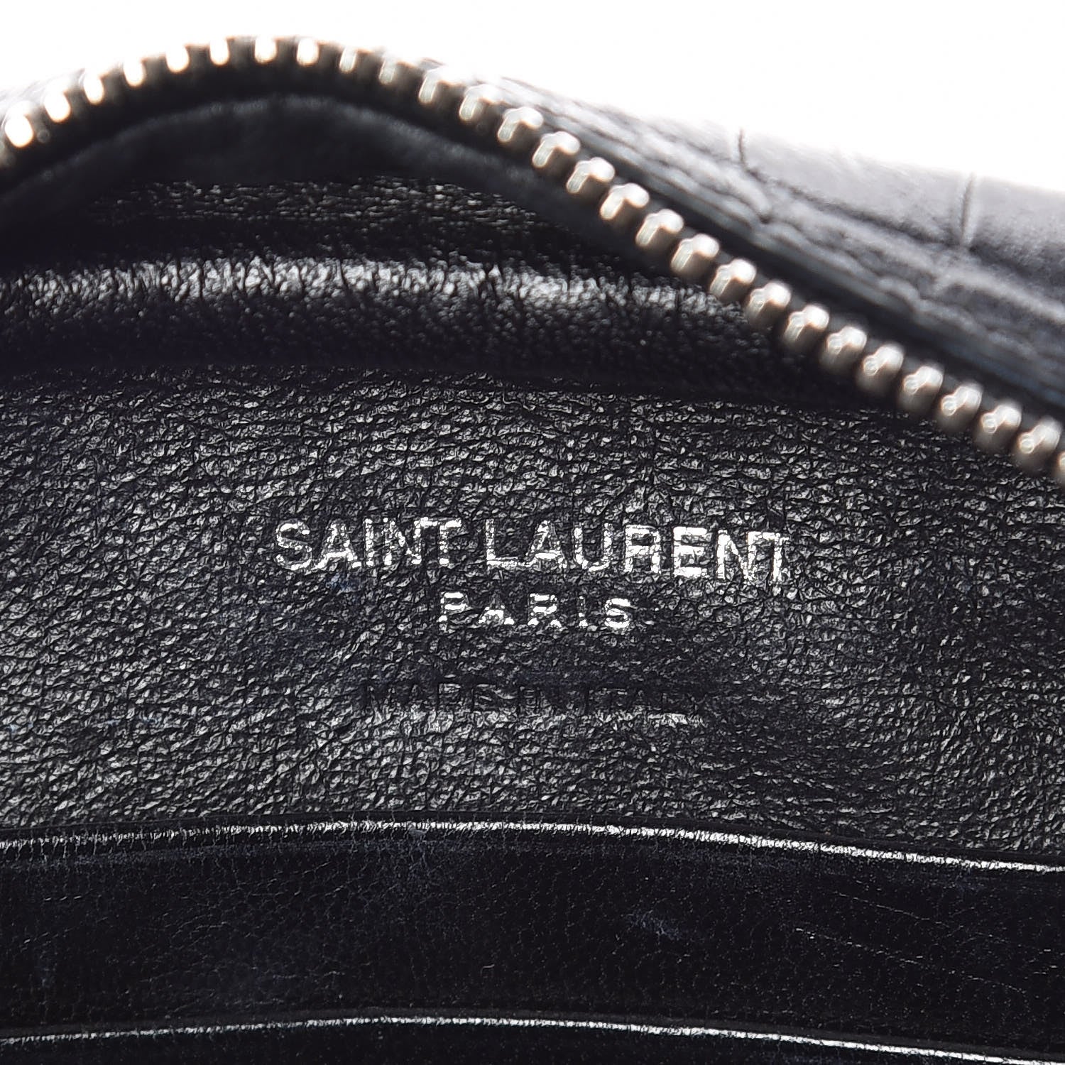 Saint Laurent Calfskin Crocodile Embossed Monogram Blogger Bag Black 8 of 11