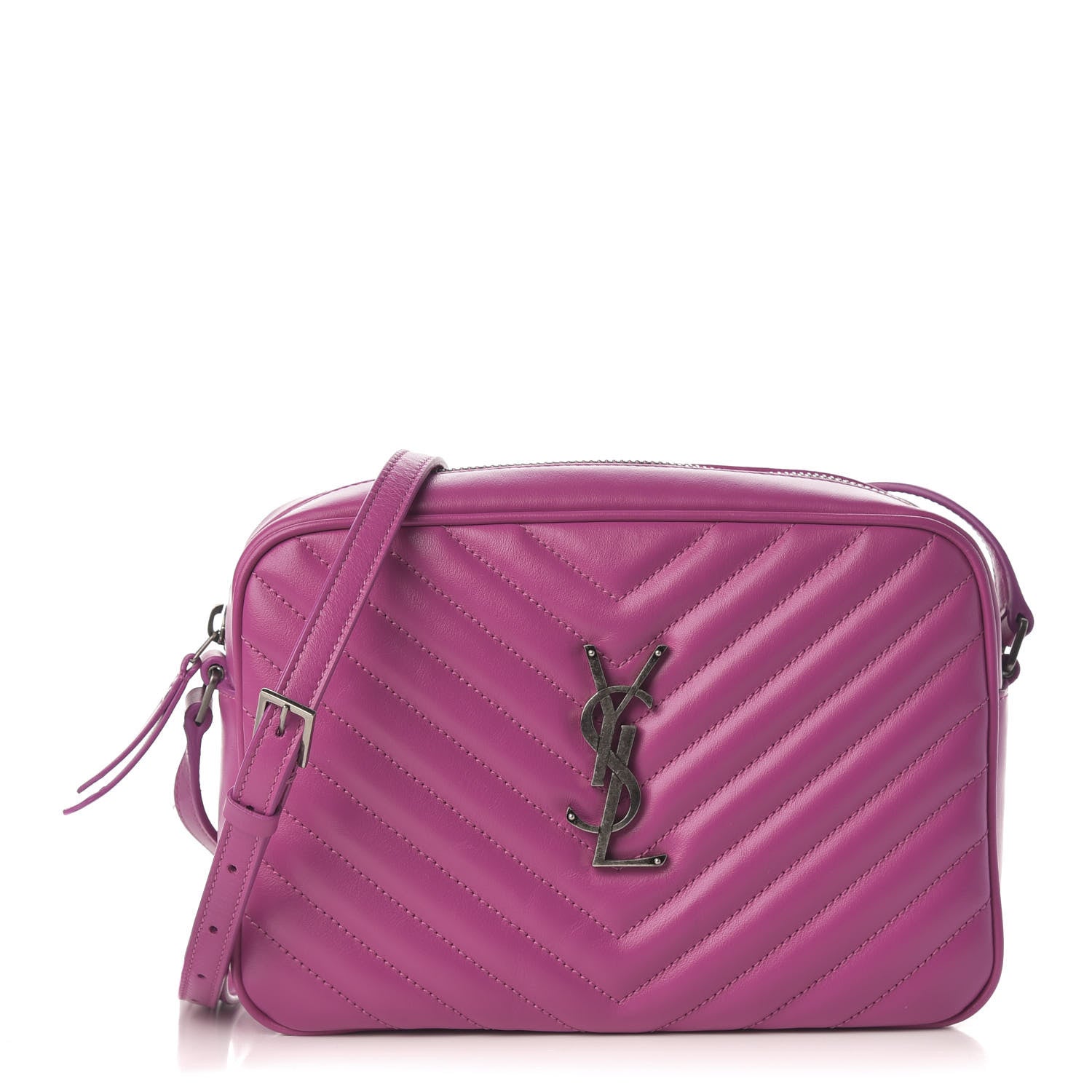 Saint Laurent Calfskin Matelasse Monogram Lou Camera Bag Electric Fuchsia 1 of 9