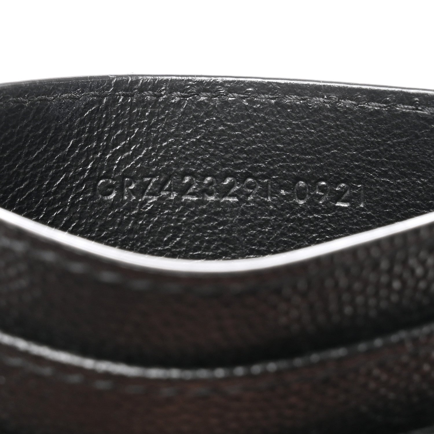 Saint Laurent Grain De Poudre Matelasse Chevron Monogram Credit Card Case Black 7 of 8
