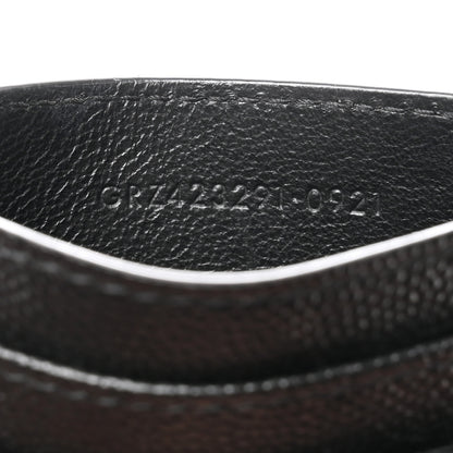 Saint Laurent Grain De Poudre Matelasse Chevron Monogram Credit Card Case Black 7 of 8
