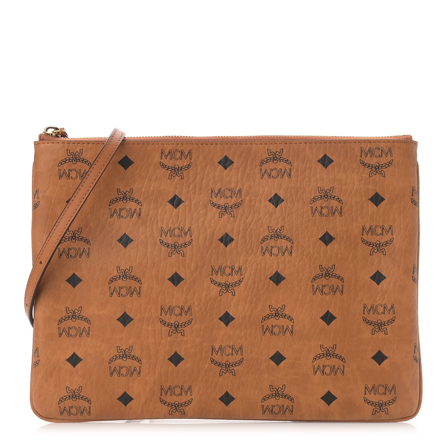 MCM Visetos Original Medium Pouch Cognac 1 of 9