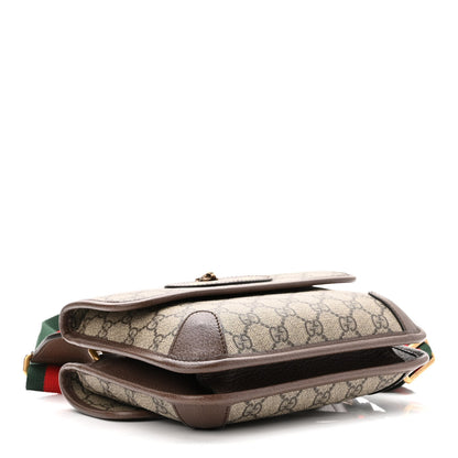 Gucci GG Supreme Monogram Web Small Neo Vintage Double Flap Messenger Bag Beige New Acero 4 of 10