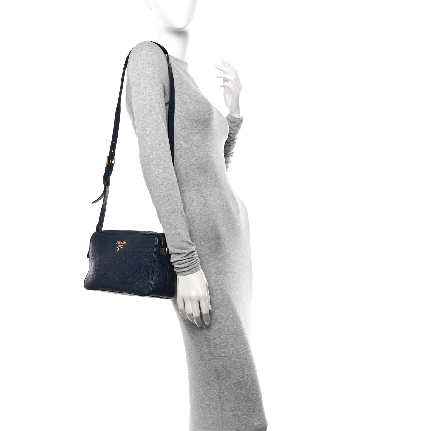 Vitello Phenix Double Zip Crossbody Bag Baltico