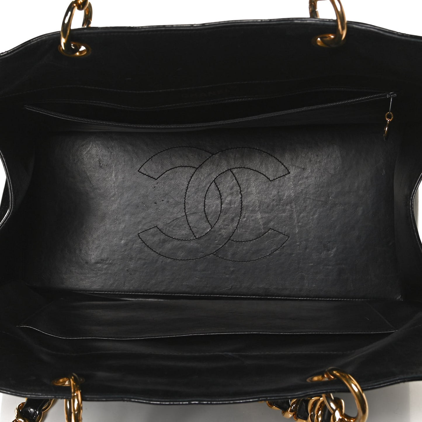 Patent Quilted Grand Shopping Tote GST Black