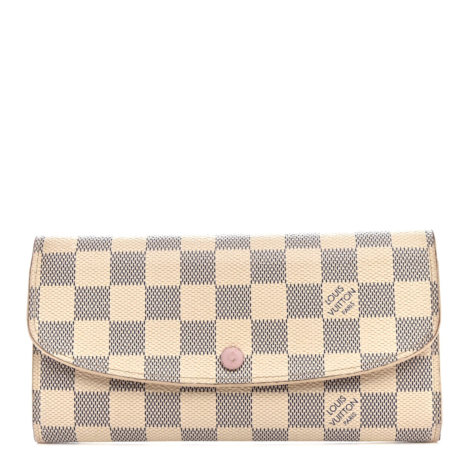 Louis Vuitton Damier Azur Emilie Wallet Rose Ballerine 1 of 14