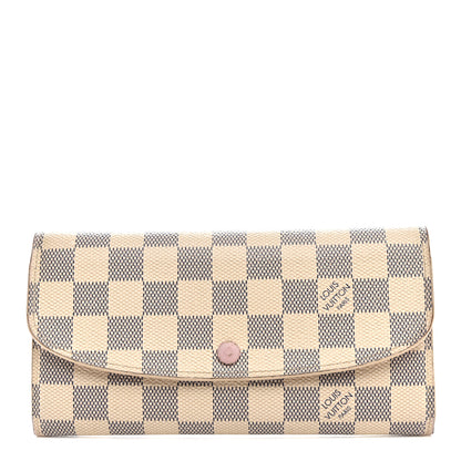 Louis Vuitton Damier Azur Emilie Wallet Rose Ballerine 1 of 14