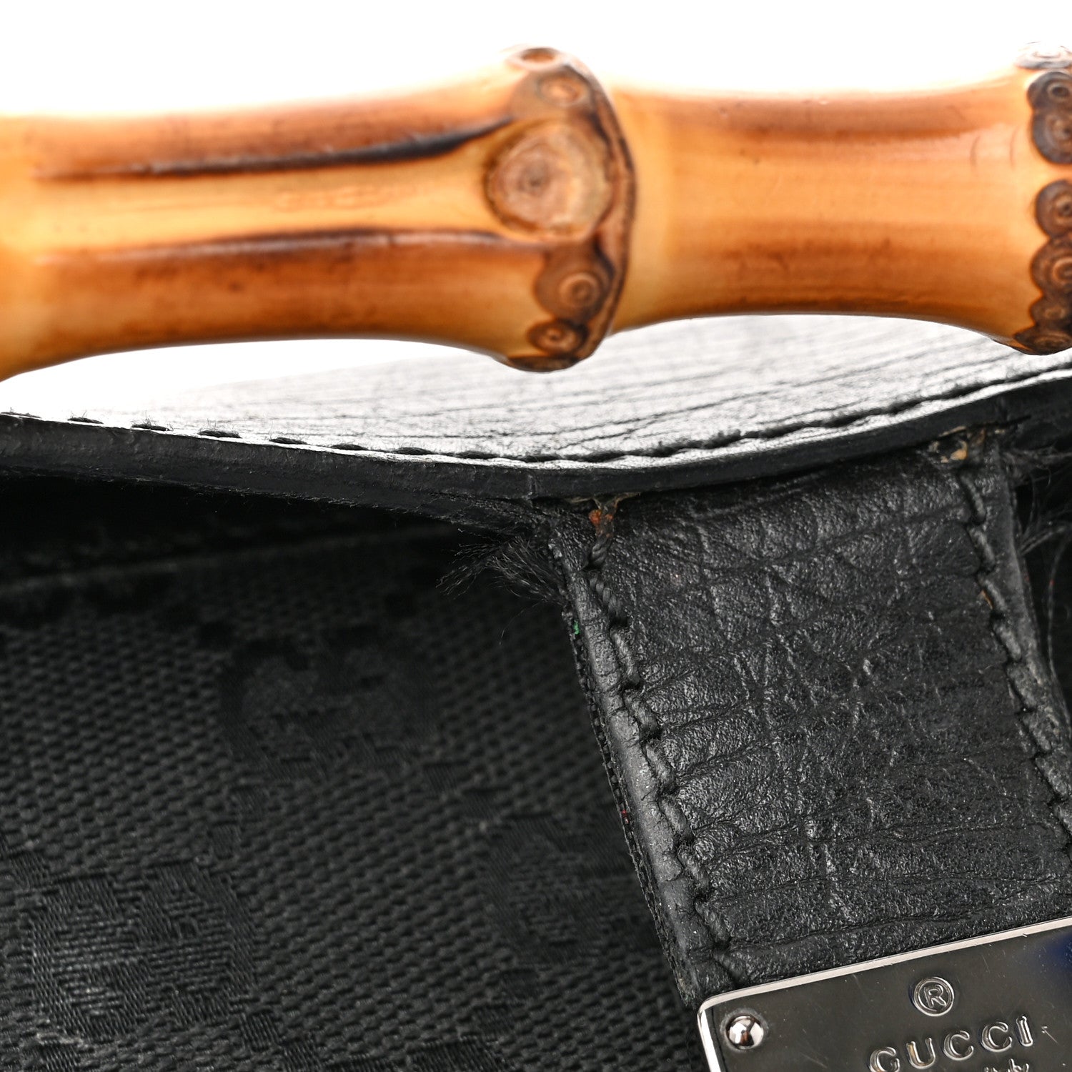 Gucci Monogram Bamboo Bullet Bag Black 13 of 14