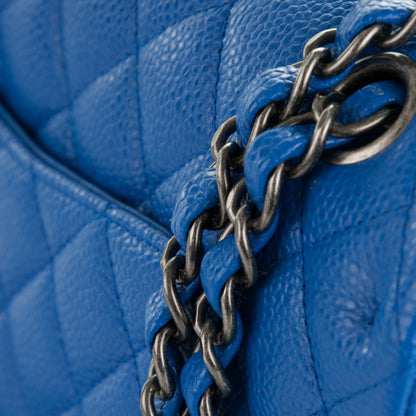 Chanel Caviar Quilted Medium Double Flap Blue 12 of 13