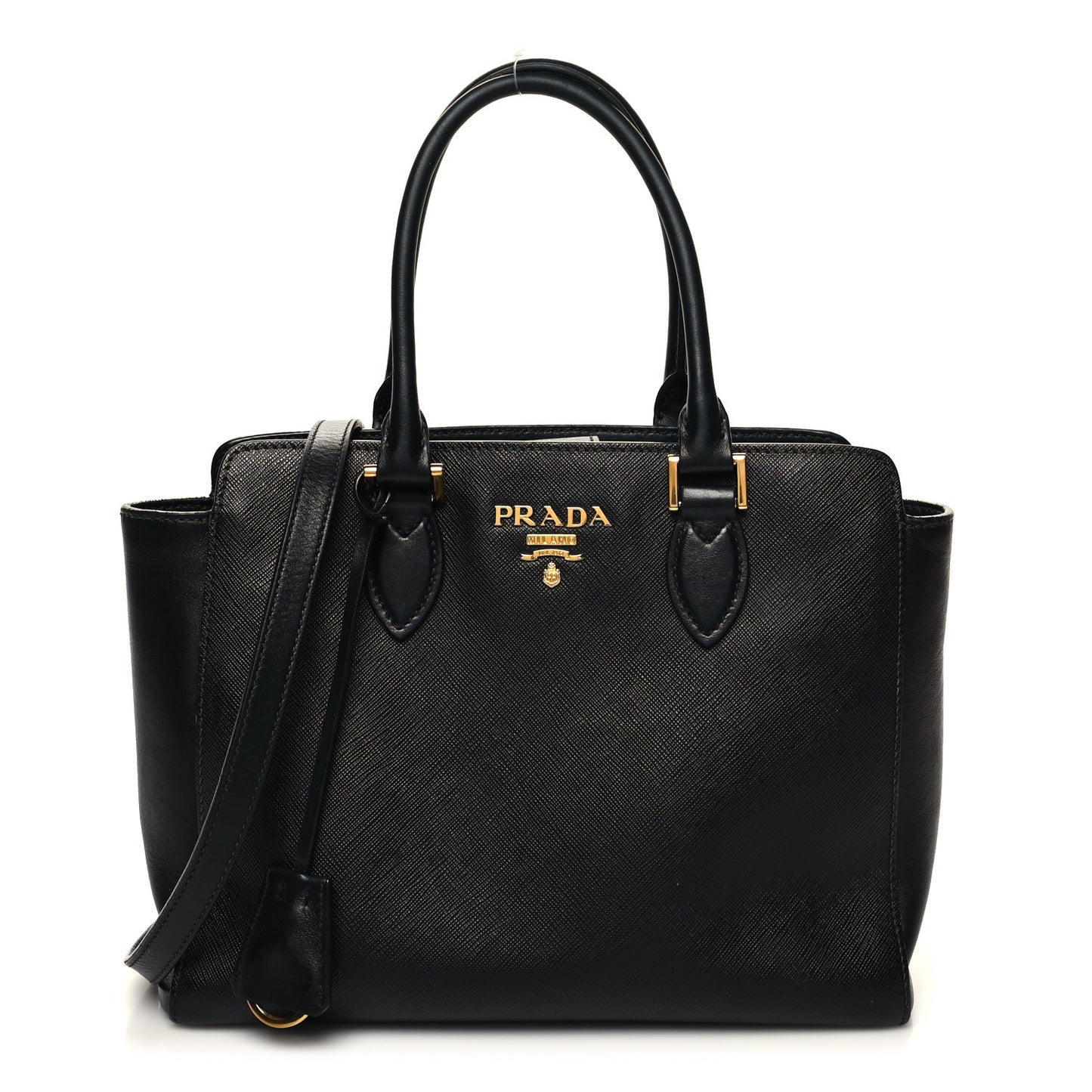 Saffiano Metal Top Handle Black