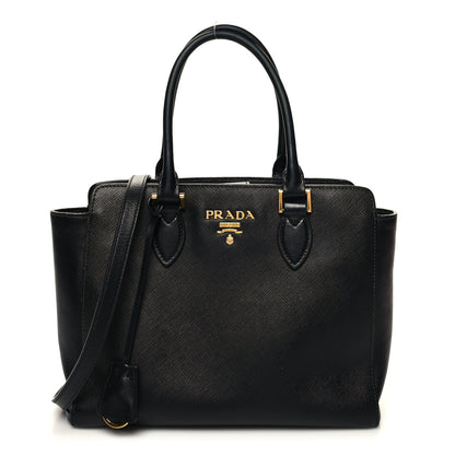 Prada Saffiano Metal Top Handle Black 1 of 9
