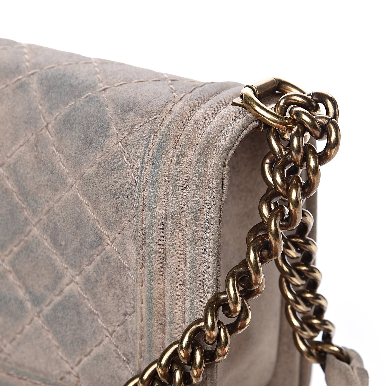 Chanel Iridescent Calfskin Quilted Medium Boy Flap Beige 13 of 13