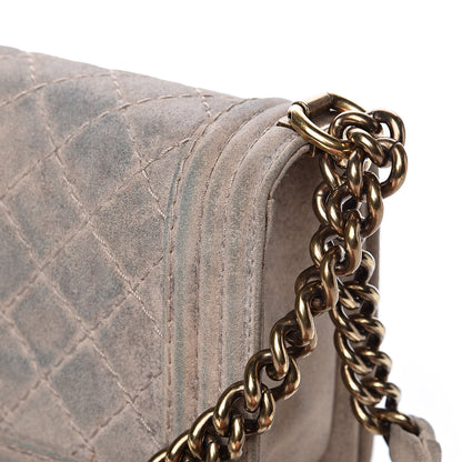 Chanel Iridescent Calfskin Quilted Medium Boy Flap Beige 13 of 13