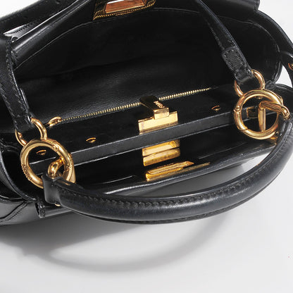 Fendi Nappa Mini Peekaboo Iconic Satchel Black 5 of 16