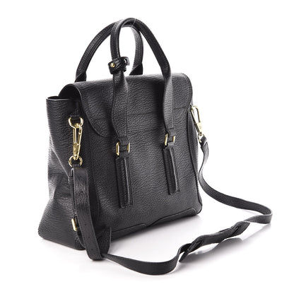 3.1 Phillip Lim 3.1 Textured Calfskin Medium Pashli Satchel Black 3 of 9