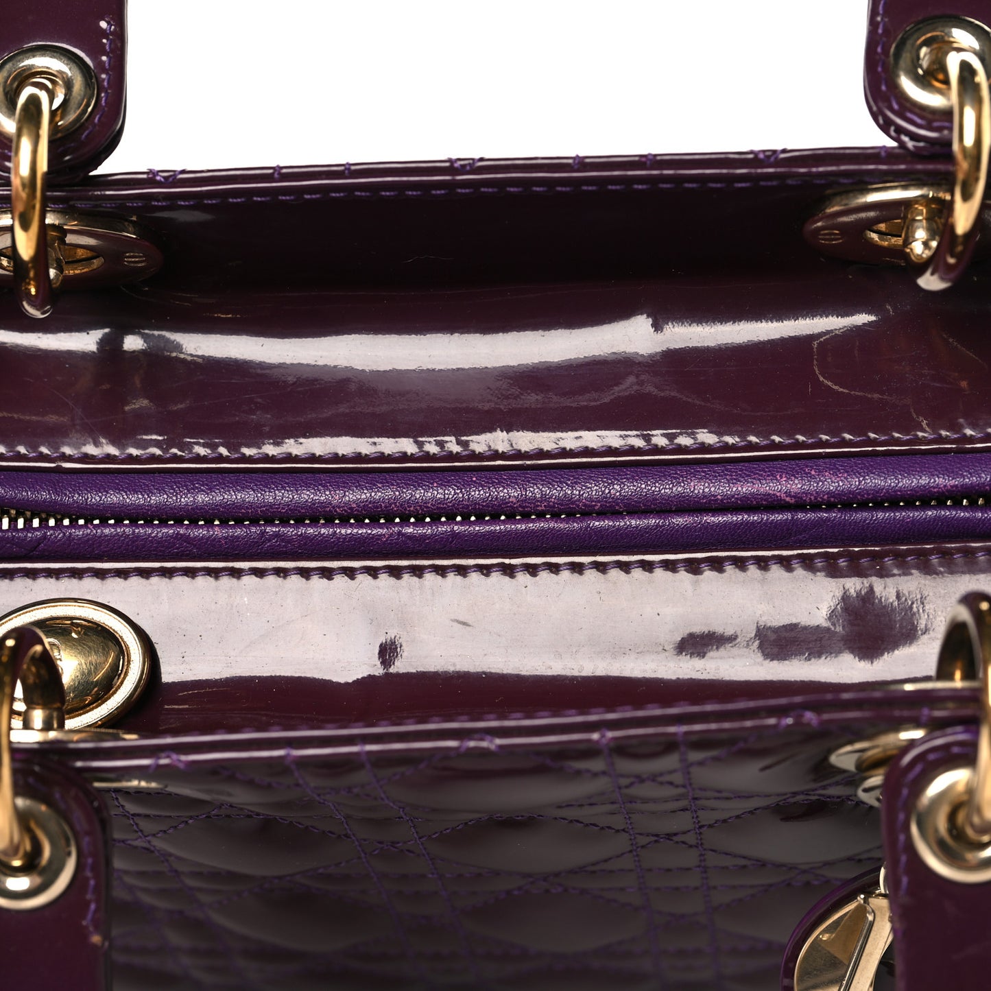 Patent Cannage Medium Lady Dior Purple