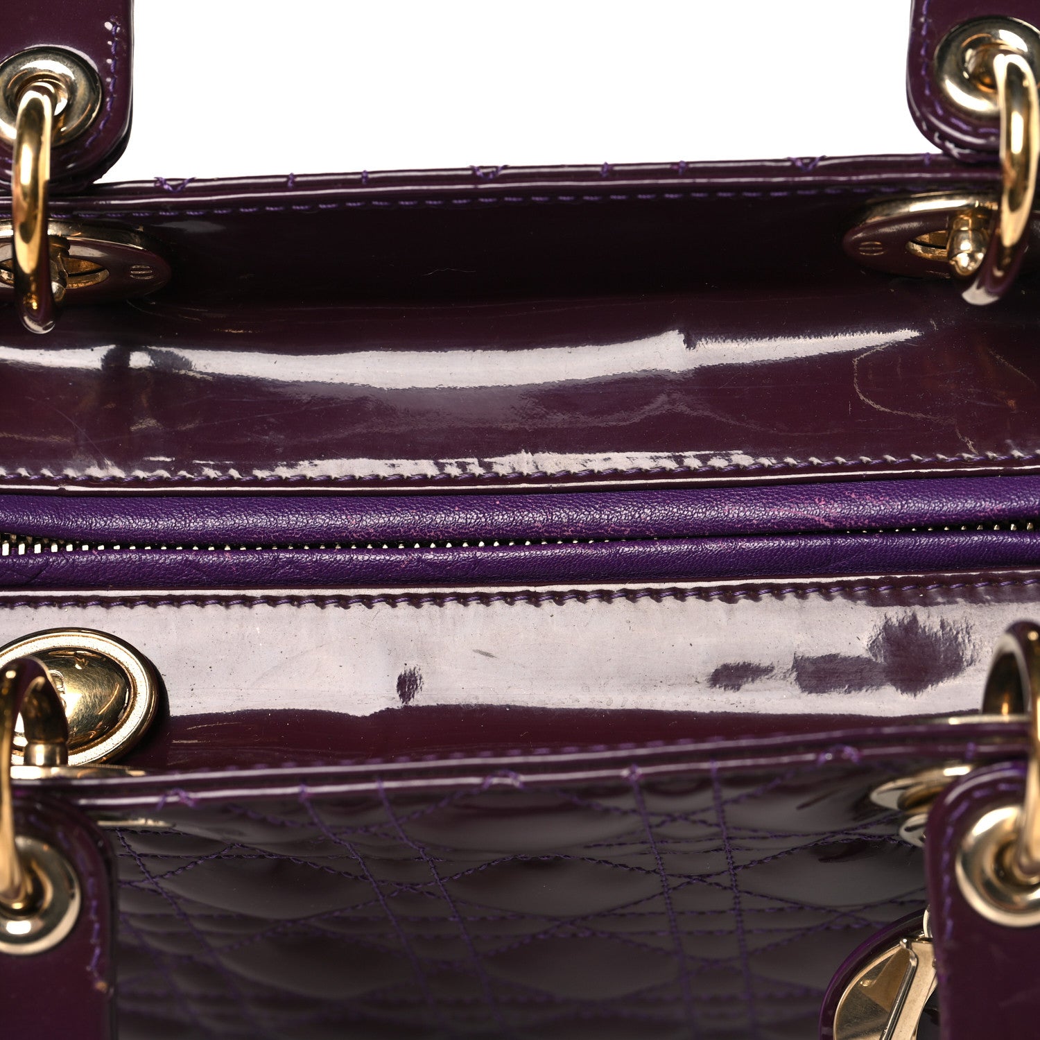 Christian Dior Patent Cannage Medium Lady Dior Purple 11 of 13