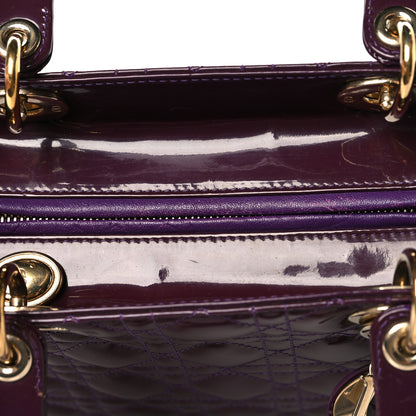 Christian Dior Patent Cannage Medium Lady Dior Purple 11 of 13