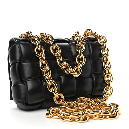 Bottega Veneta Lambskin Maxi Intreccio Padded Chain Cassette Crossbody Bag Black 3 of 9