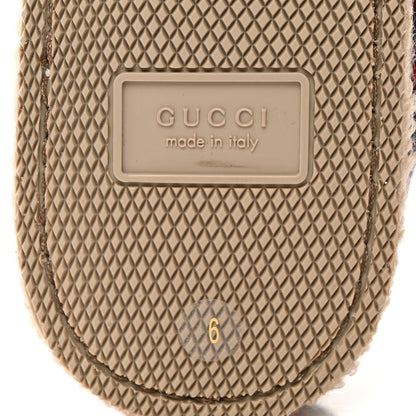 Gucci Covered Wool GG Monogram Mens Fria Horsebit Loafers 6 Blue Red Butterscotch 8 of 8
