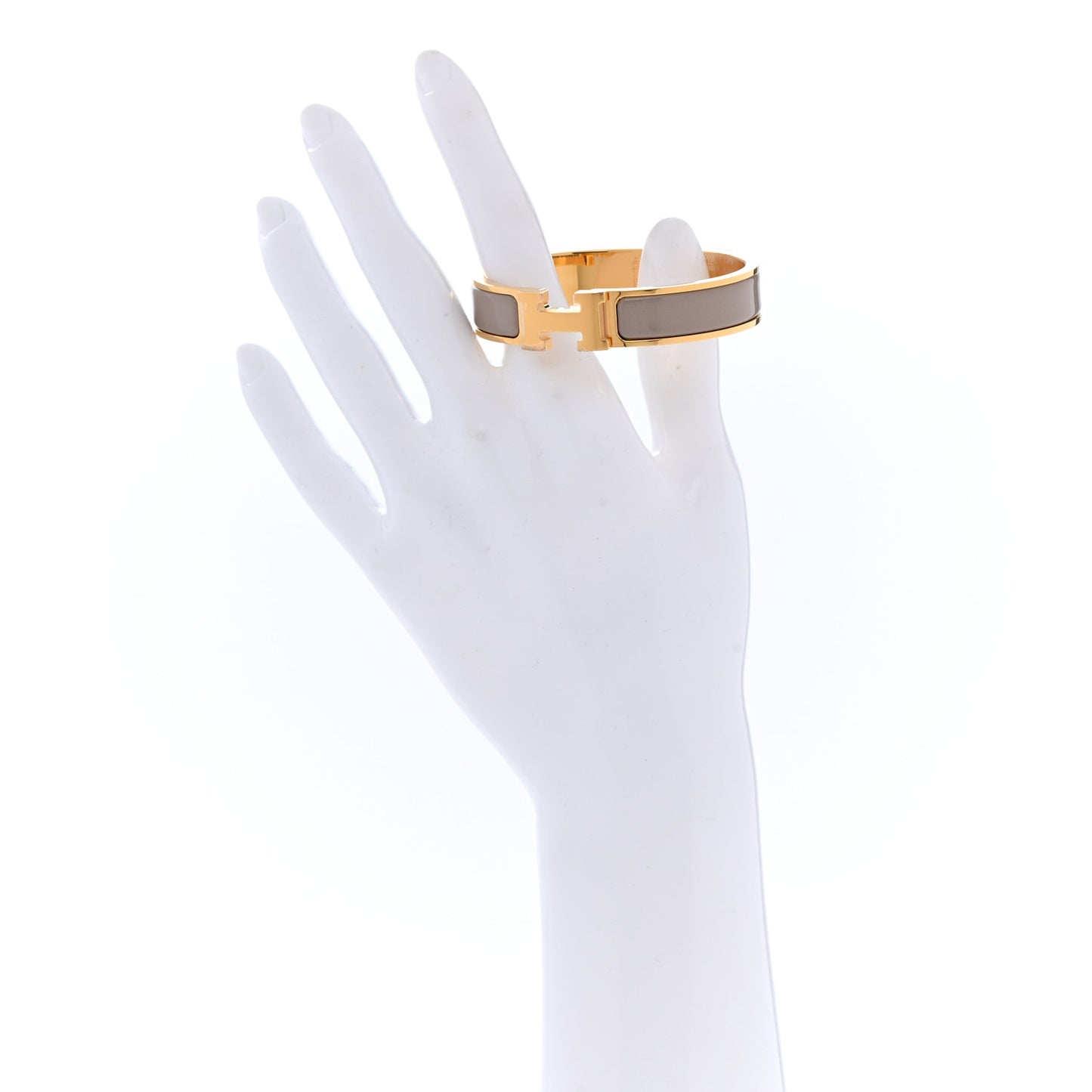 Enamel Narrow Clic Clac H Bracelet PM Marron Glace