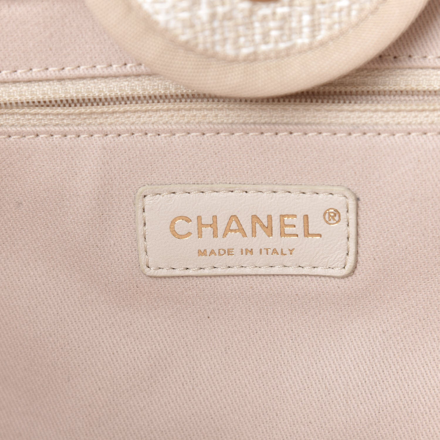 Chanel Mixed Fibers Calfskin Medium Deauville Tote Light Beige 9 of 12
