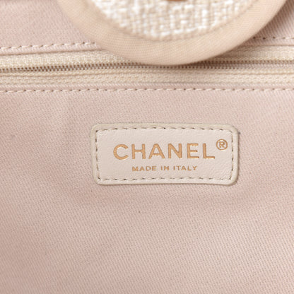 Chanel Mixed Fibers Calfskin Medium Deauville Tote Light Beige 9 of 12