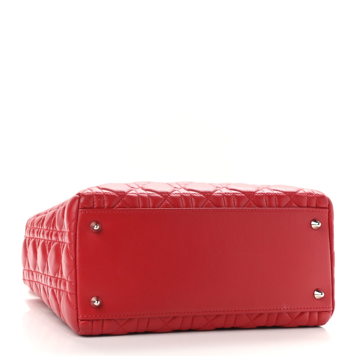 Lambskin Cannage Medium Lady Dior Red