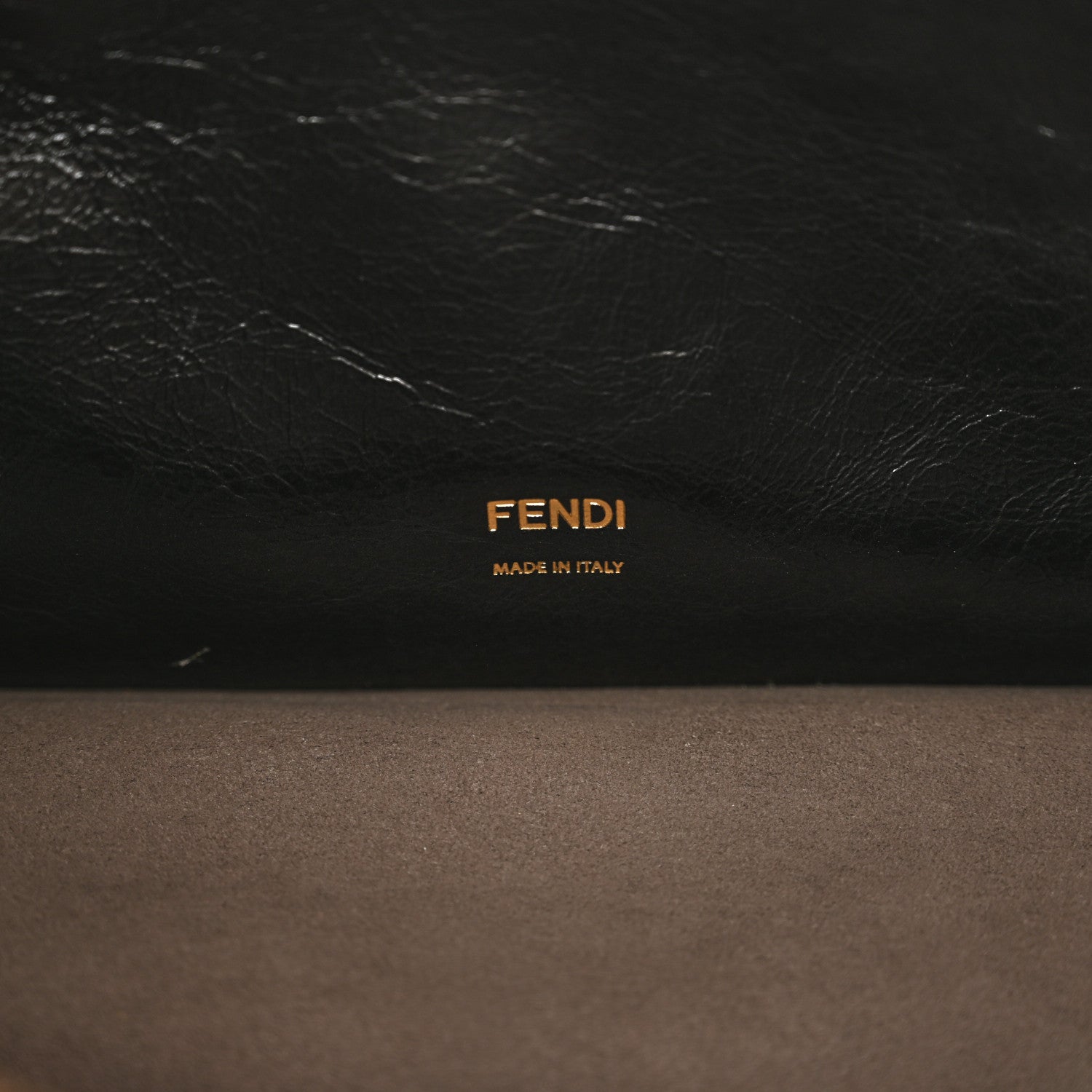 Fendi Agnello Old Shine Vitello Go Rain Large Flip Tote Black Marrone 6 of 10