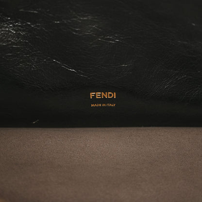 Fendi Agnello Old Shine Vitello Go Rain Large Flip Tote Black Marrone 6 of 10