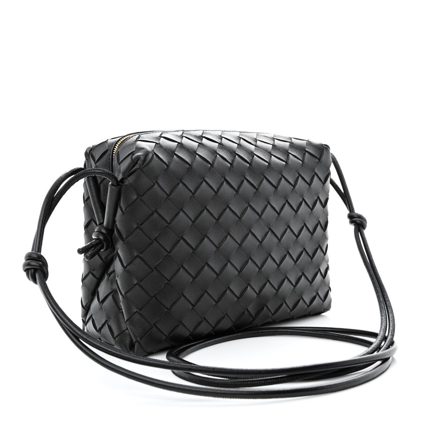 Nappa Intrecciato Small Loop Camera Bag Black