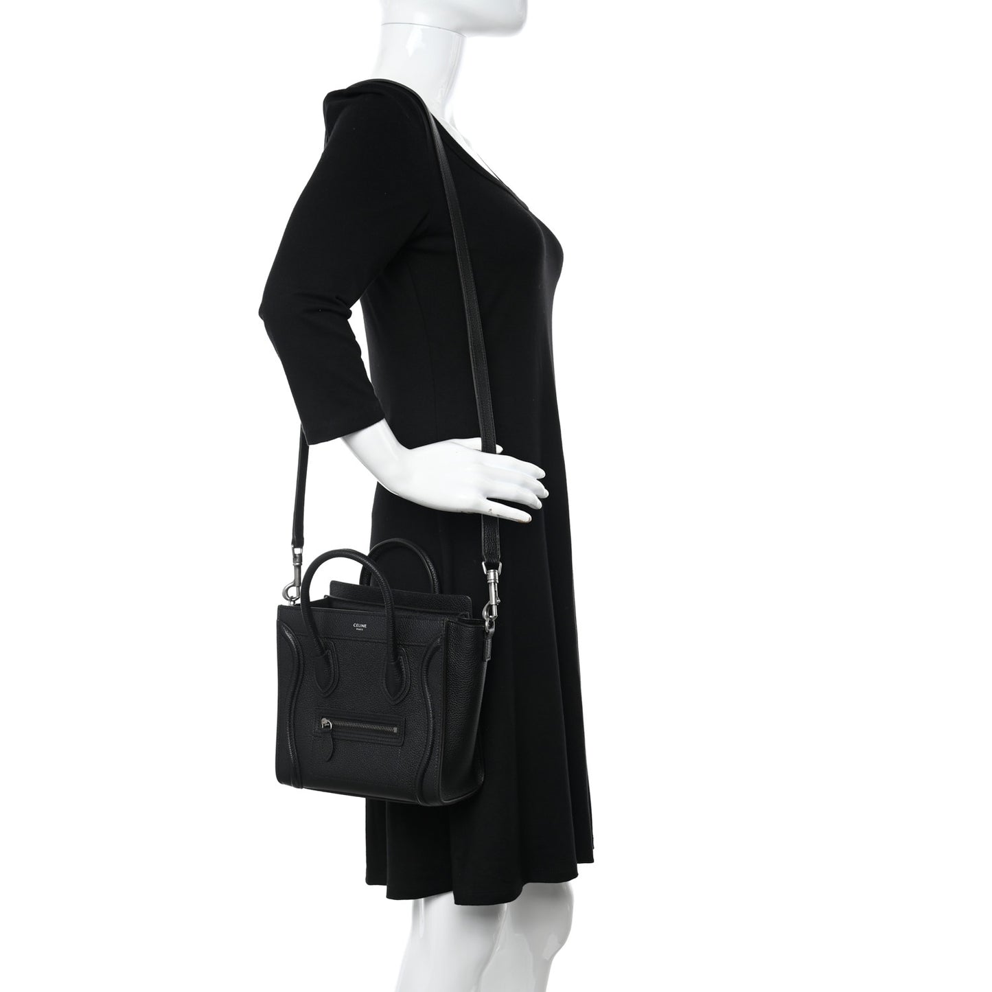 Drummed Calfskin Nano Luggage Black