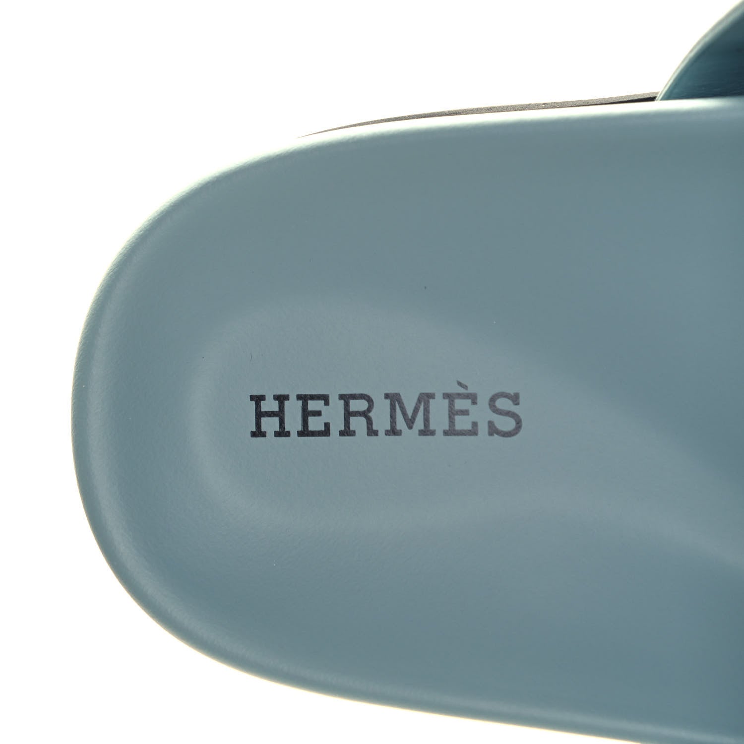 Hermes Suede Goatskin Womens Chypre Sandals 37.5 Vert d'eau 8 of 9