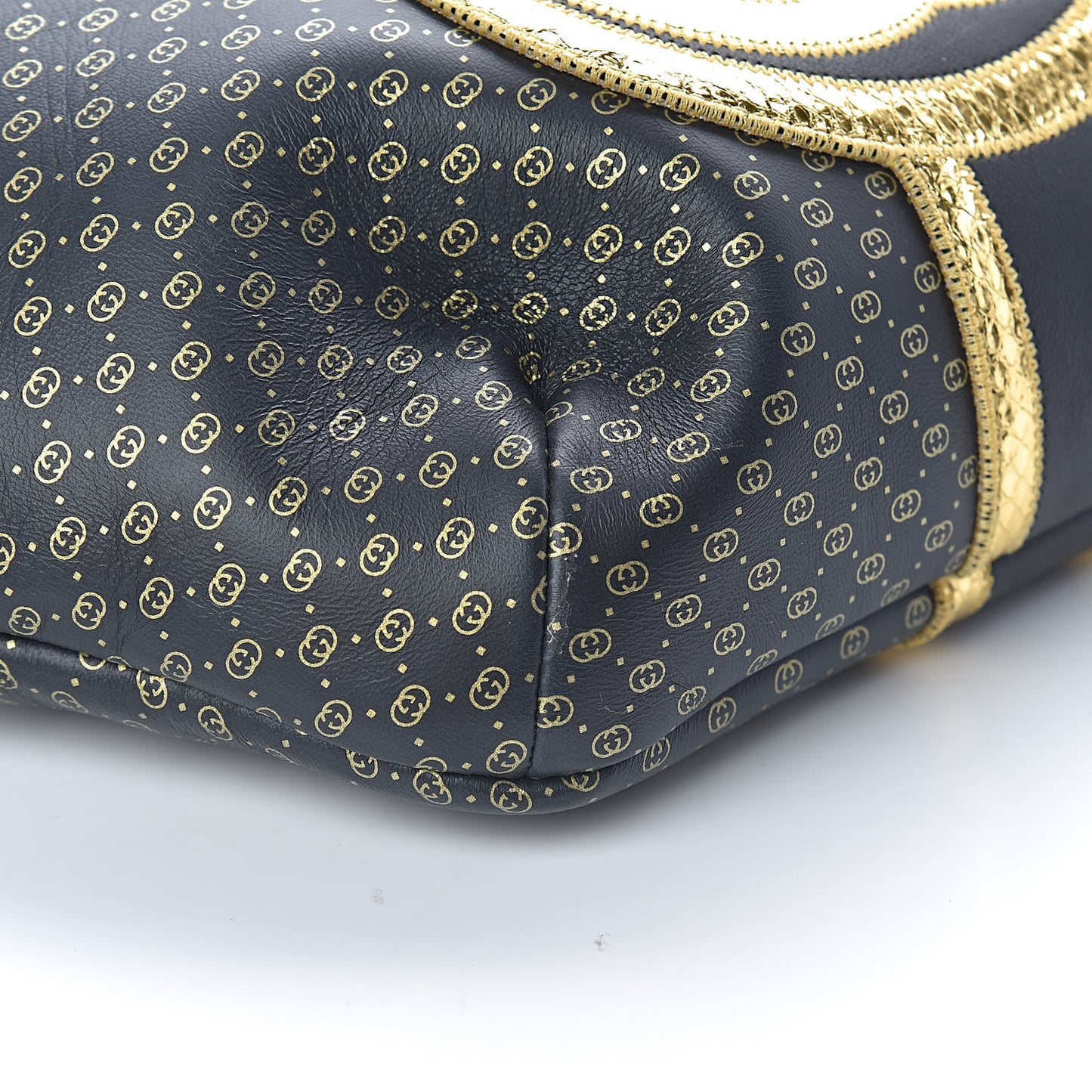 X DAPPER DAN Calfskin Laminated Ayers GG Micro Monogram Belt Bag Black