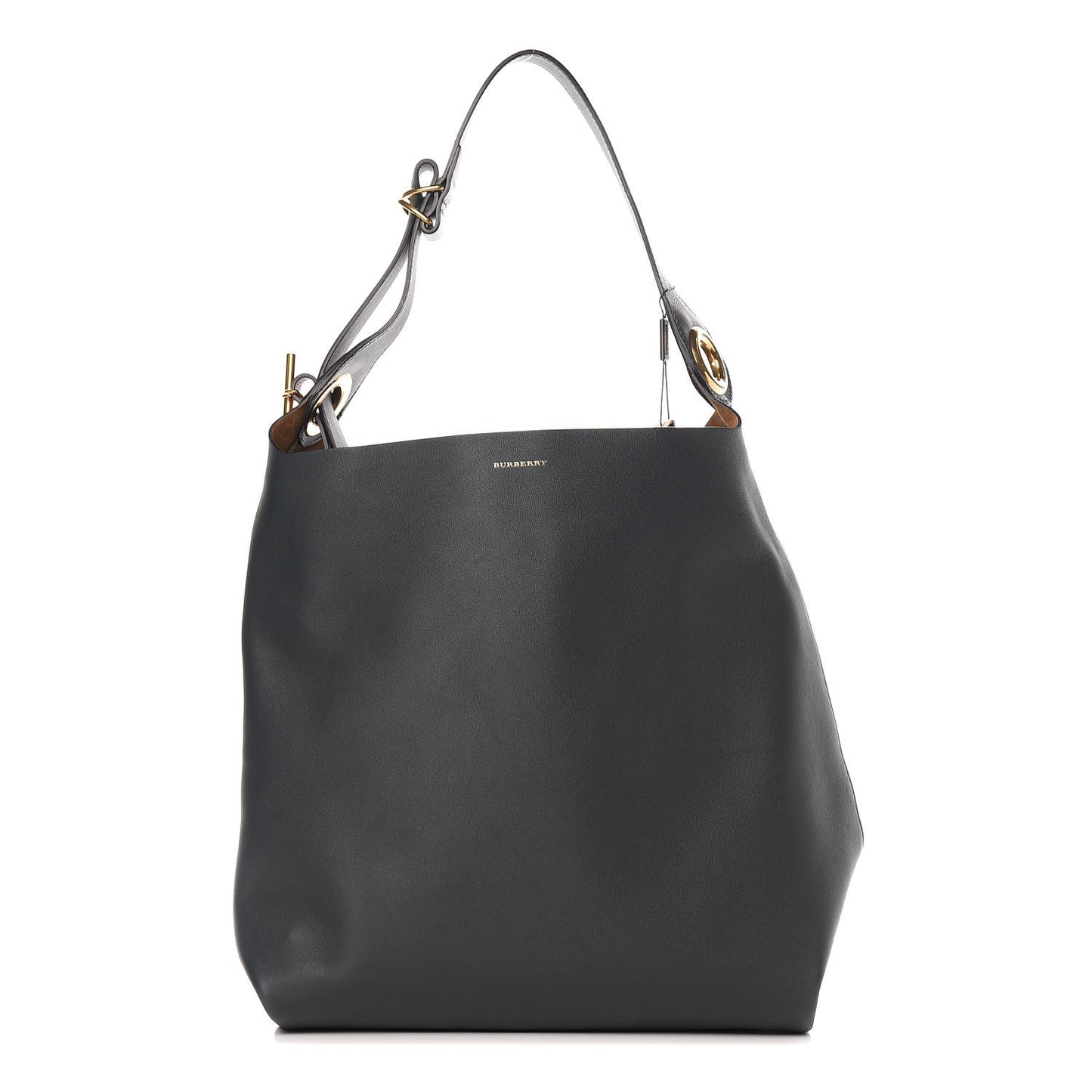 Calfskin Medium Grommet Detail Tote Dark Emerald