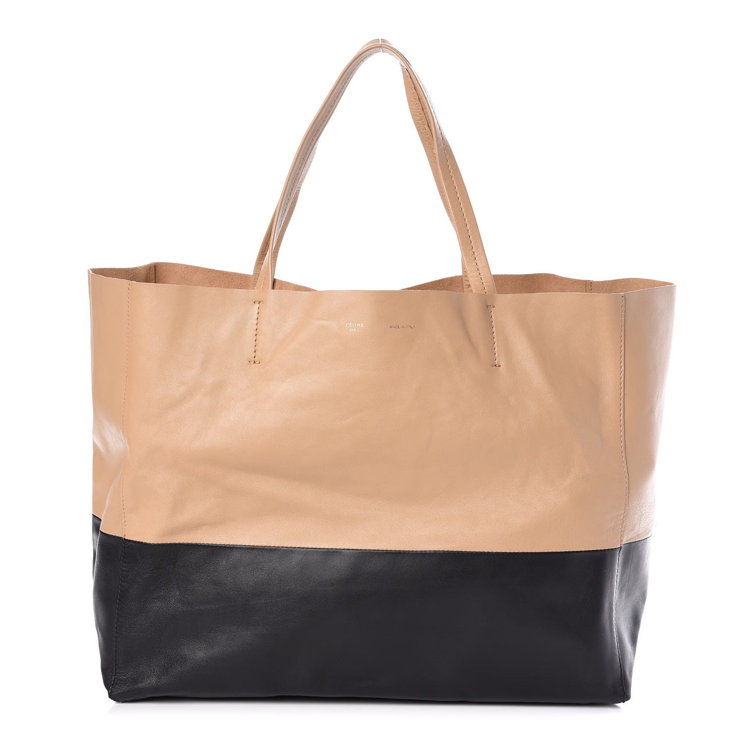 Lambskin Horizontal Bi-Cabas Nude Black