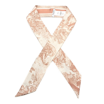 Christian Dior Silk Toile De Jouy Mitzah Scarf Pink 1 of 3