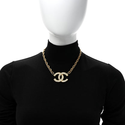 Chanel Crystal Chain Link CC Choker Necklace Gold 2 of 5
