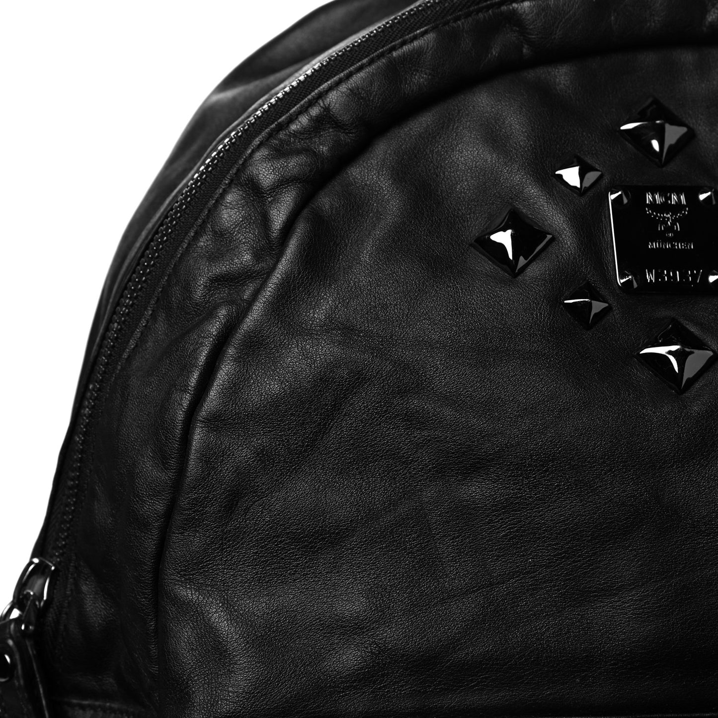 Calfskin Medium Studded Backpack Black