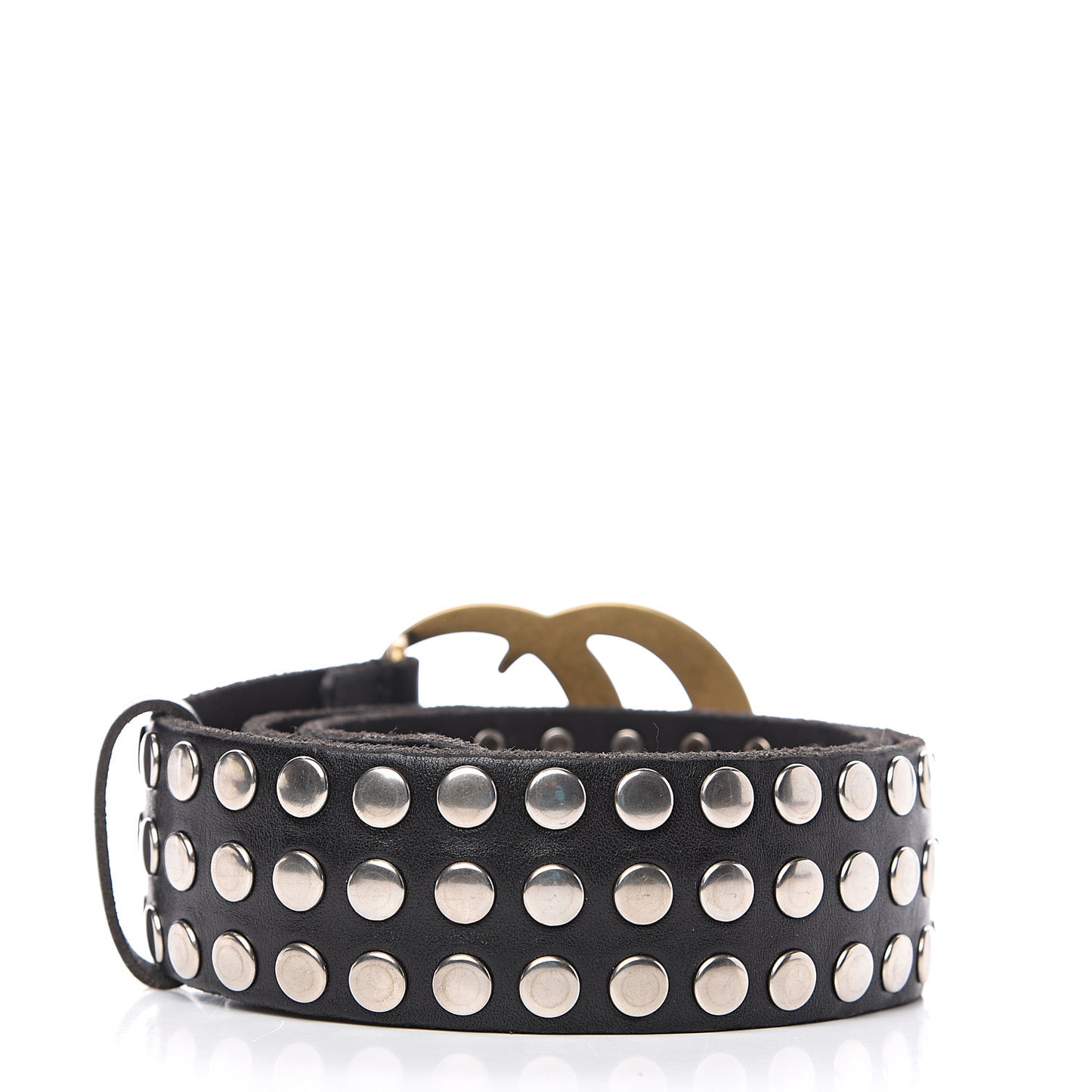 Calfskin Studded Double G 40mm Belt 70 28 Black