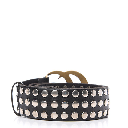 Gucci Calfskin Studded Double G 40mm Belt 70 28 Black 2 of 5