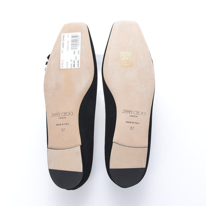 Jimmy Choo Suede Crystal Mirele Ballet Flat 37 Black 6 of 12