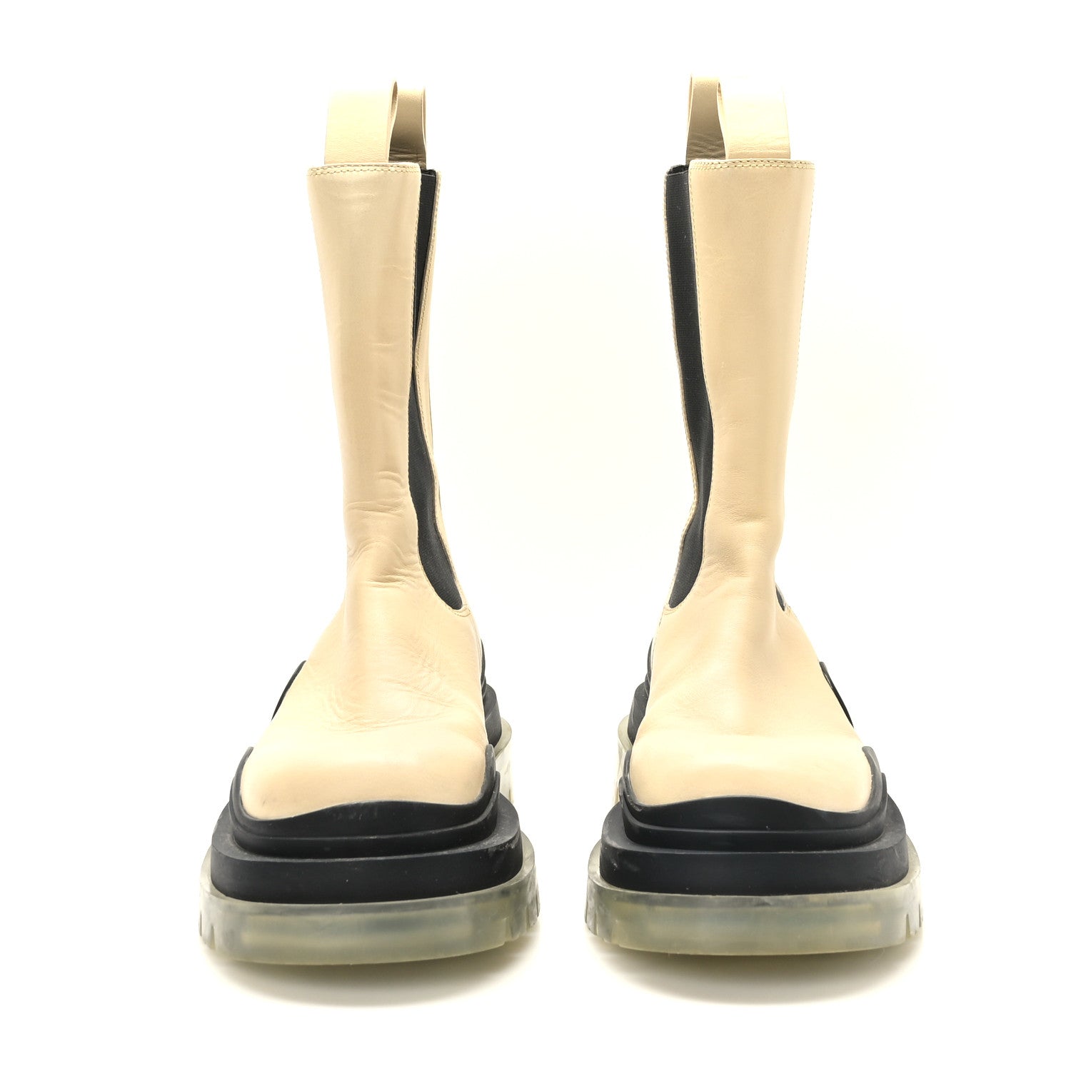 Bottega Veneta Calfskin The Tire Chelsea Boots 37 Wax Black Transparent 2 of 8