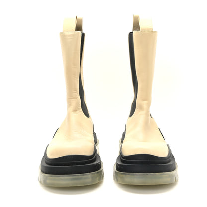 Bottega Veneta Calfskin The Tire Chelsea Boots 37 Wax Black Transparent 2 of 8