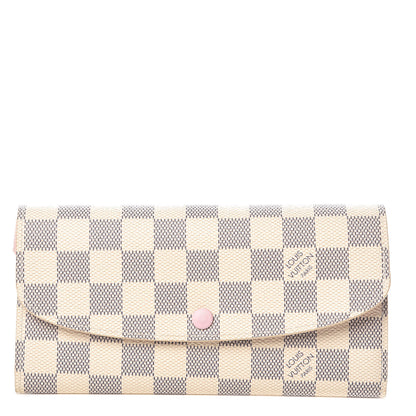 Louis Vuitton Damier Azur Emilie Wallet Rose Ballerine 1 of 7