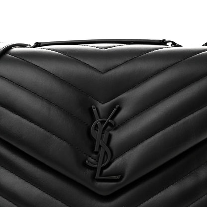 Saint Laurent Calfskin Y Quilted Monogram Monochrome Medium Loulou Chain Satchel Black 7 of 10