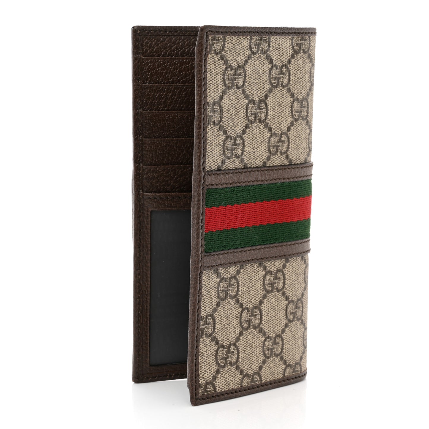 GG Supreme Monogram Web Mens Ophidia Long Wallet Beige New Acero