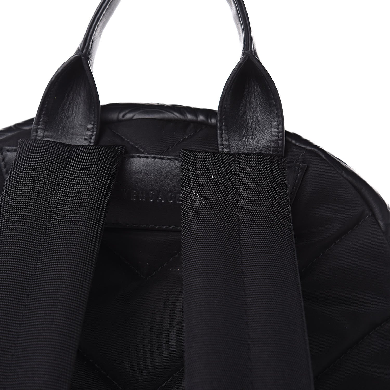 Versace Calfskin Embossed Palazzo Medusa Backpack Black 7 of 9