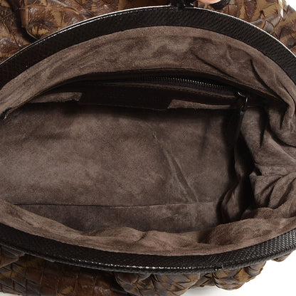 Bottega Veneta Karung Printed Nappa Intrecciato Moire Knot Clutch Multi Oak 5 of 9