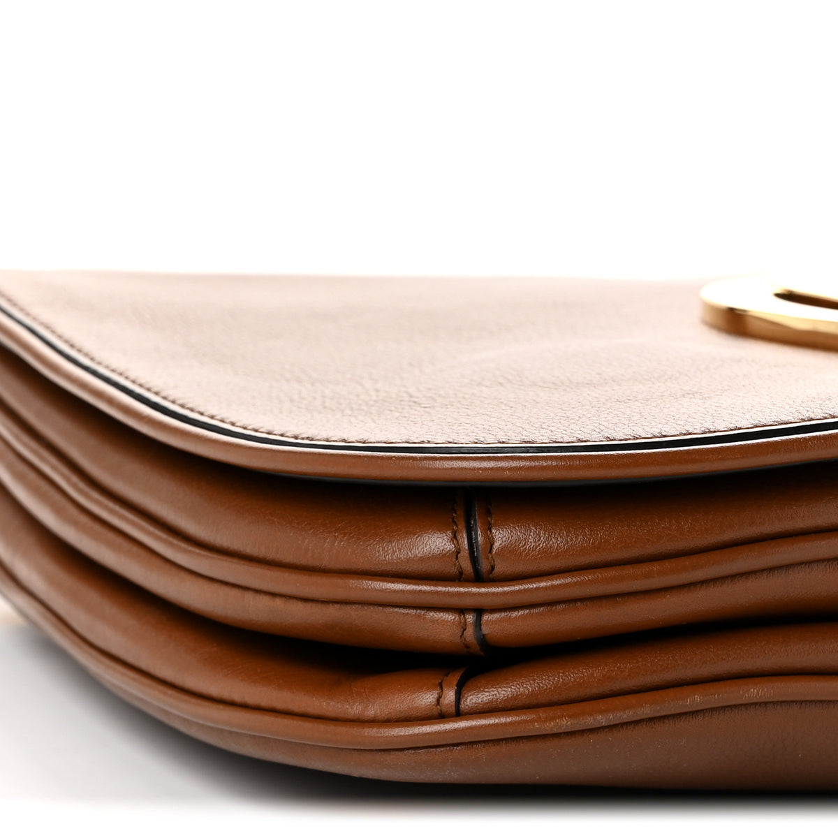 Roxy Calfskin Web Medium Blondie Shoulder Flap Bag Cuir